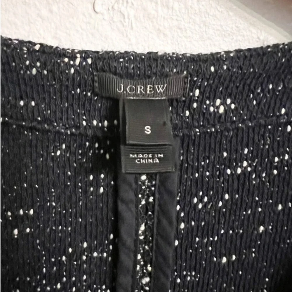 J. Crew Boucle Full Zip Sweater Jacket‎ Blazer Size Small Navy Blue Classic